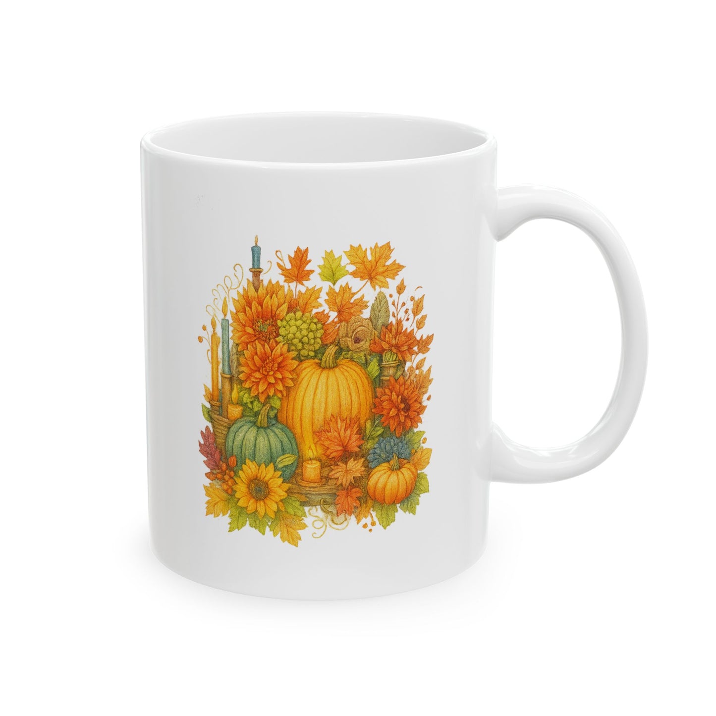 Fall Pumpkins Candles Coffe Mug