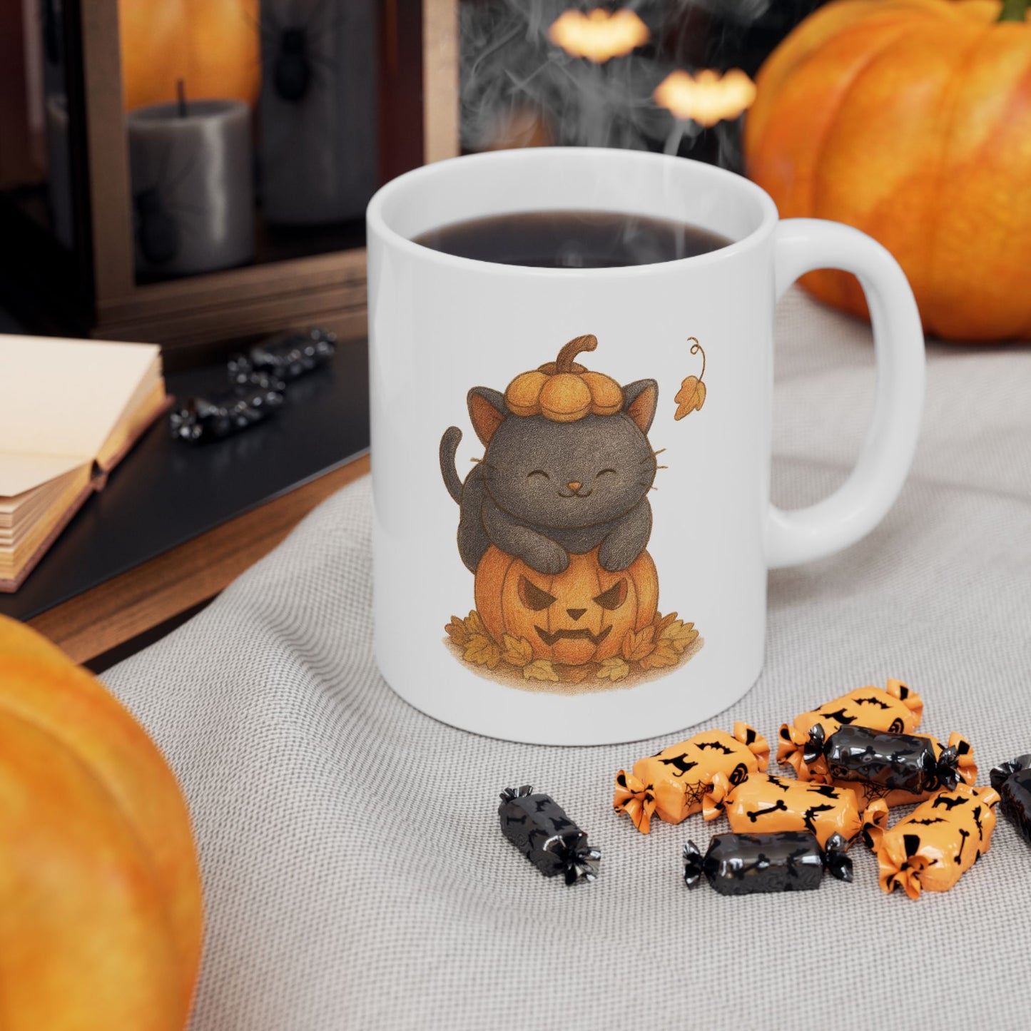 Fall Pumpkin Cat Coffee Mug